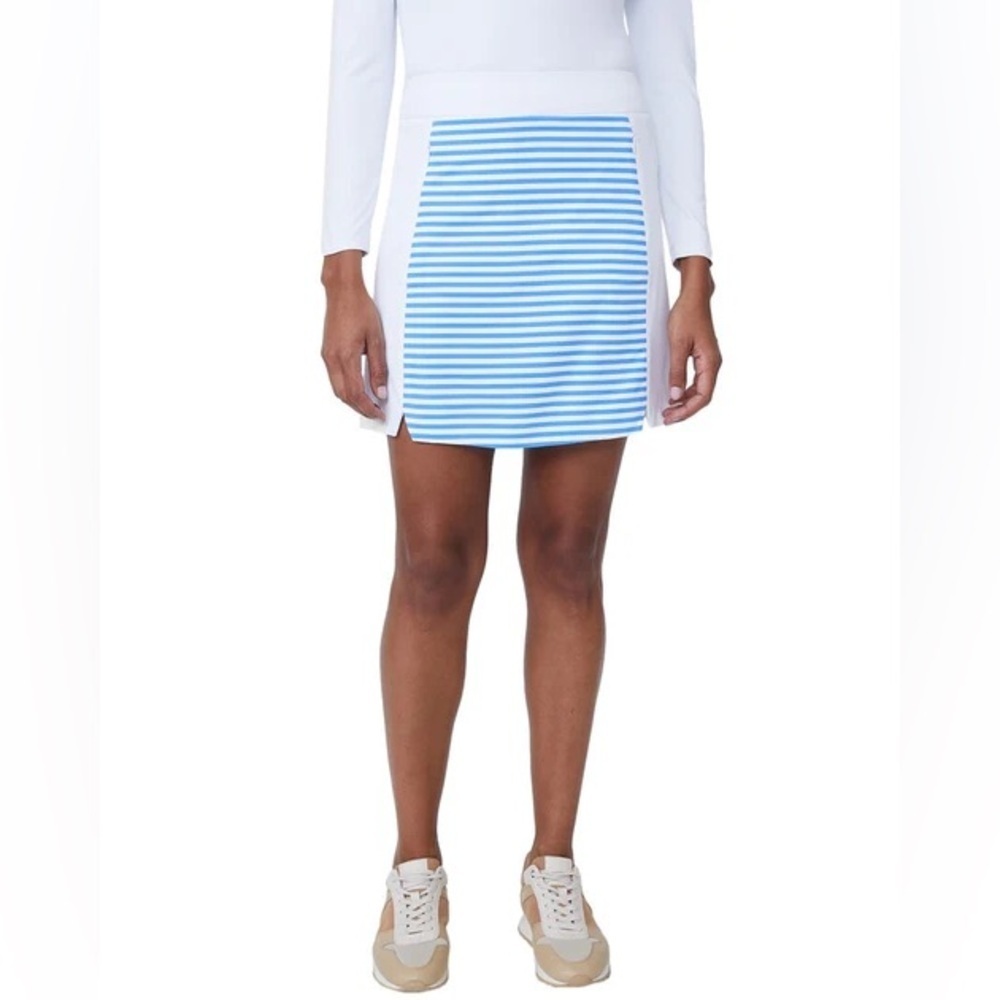 NWOT J.Mclaughlin Womens Ripley Skort Stripe Athletic Skirt Blue White Medium